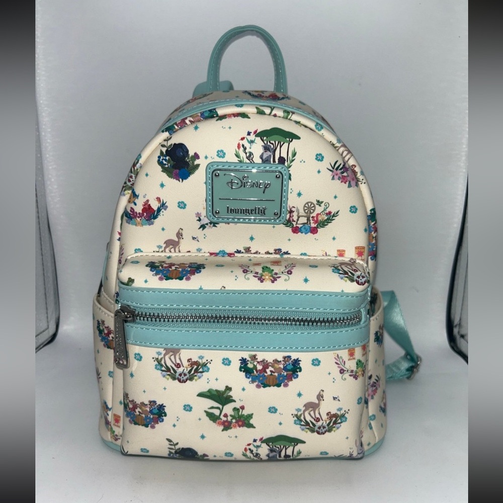 Loungefly Disney Princess Companion SIDEKICKS Floral Backpack (PLZ READ DESCRIP)